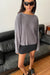Pleated flowy top in granite grey — main image