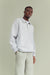Collared half-zip sweatshirt in dark heather grey — main image
