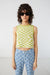 Checkered knit tank in lentil sprout — main image