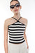 Striped halter tank in black stripe — main image
