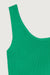 One shoulder tank with thin strap in lucky green — main image