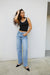 Contrast scoop neck tank in black — main image