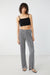 Cropped ponte knit tank in black — main image