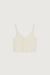 Rib-knit cropped tank top in oatmeal — main image