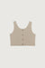 Cropped textured tank in simply taupe — main image