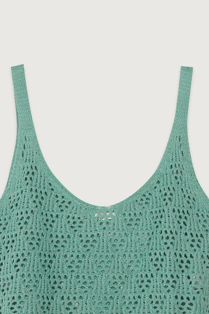 CROCHET TANK in Bright Mint — alternate angle