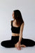 Square neck cropped tank in black — main image