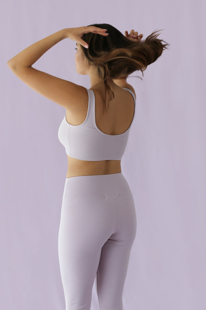 SQUARE NECK CROPPED TANK in Iris — alternate angle