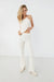 Knit halter tank in cream — main image