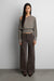 Gathered waist long sleeve top in gray — main image