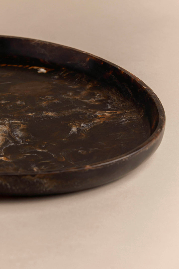LARGE PEBBLE RESIN TRAY in Demitasse — alternate angle