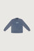 Oversized slouchy long sleeve graphic sweatshirt in gd pageant blue — main image