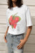 Strawberry graphic t-shirt in white — main image