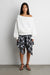 Relaxed studded off shoulder top in white — main image