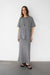 Oversized textured top in melange grey — main image