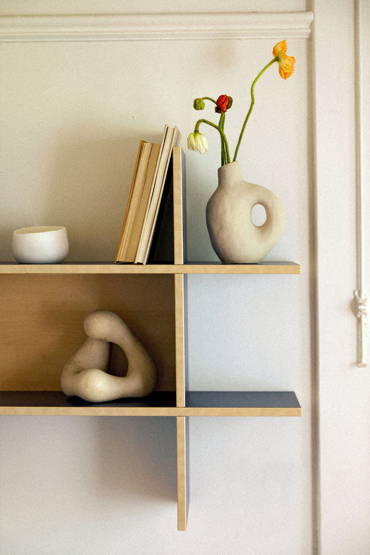 ABSTRACT CERAMIC VASE in Cream — alternate angle