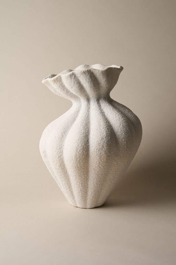 ZEPHYR VASE in STUCCO — alternate angle