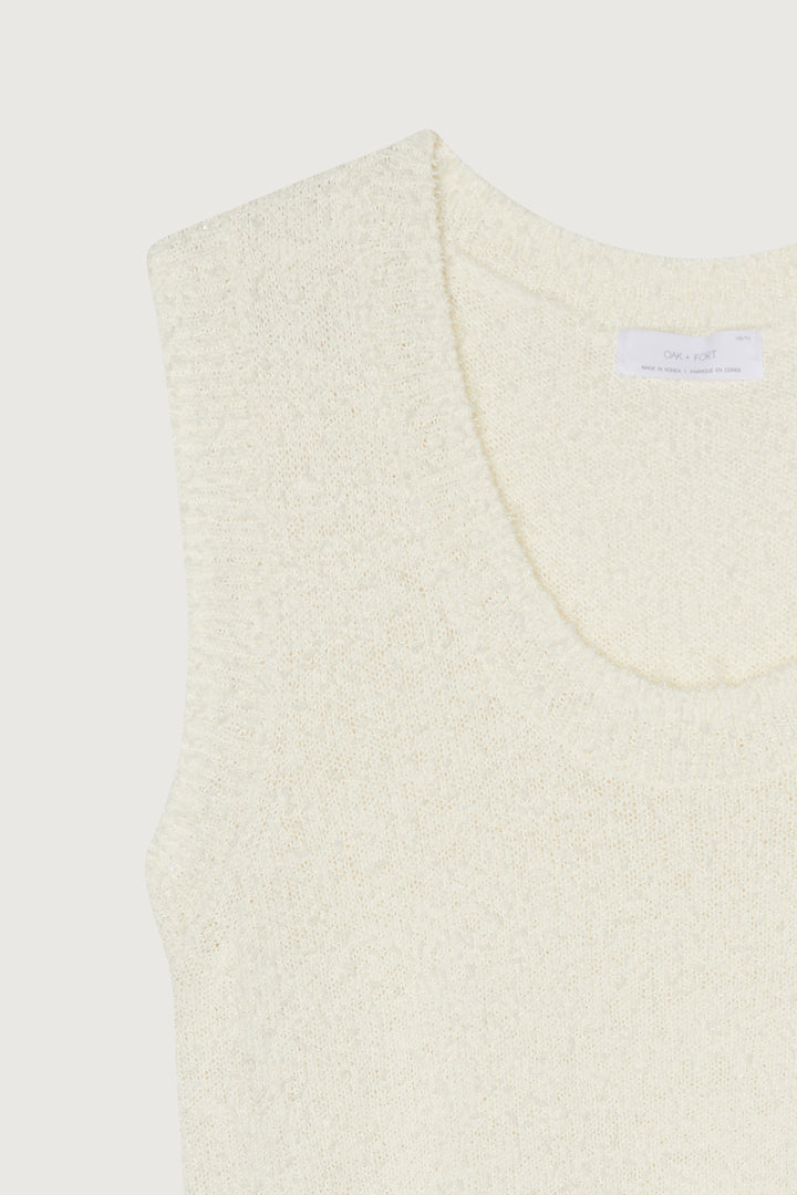 KNIT VEST in Cream — alternate angle