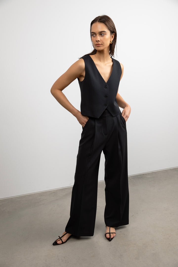 SUITING VEST in Black — alternate angle