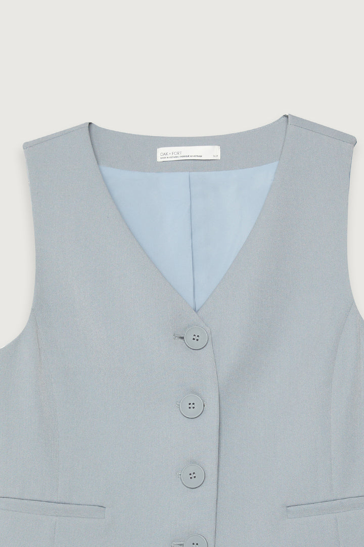 SUIT VEST in Misty Blue — alternate angle