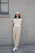 V-neck vest in cream — main image