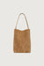 Sloane tote in vegan suede in coffee bean — main image