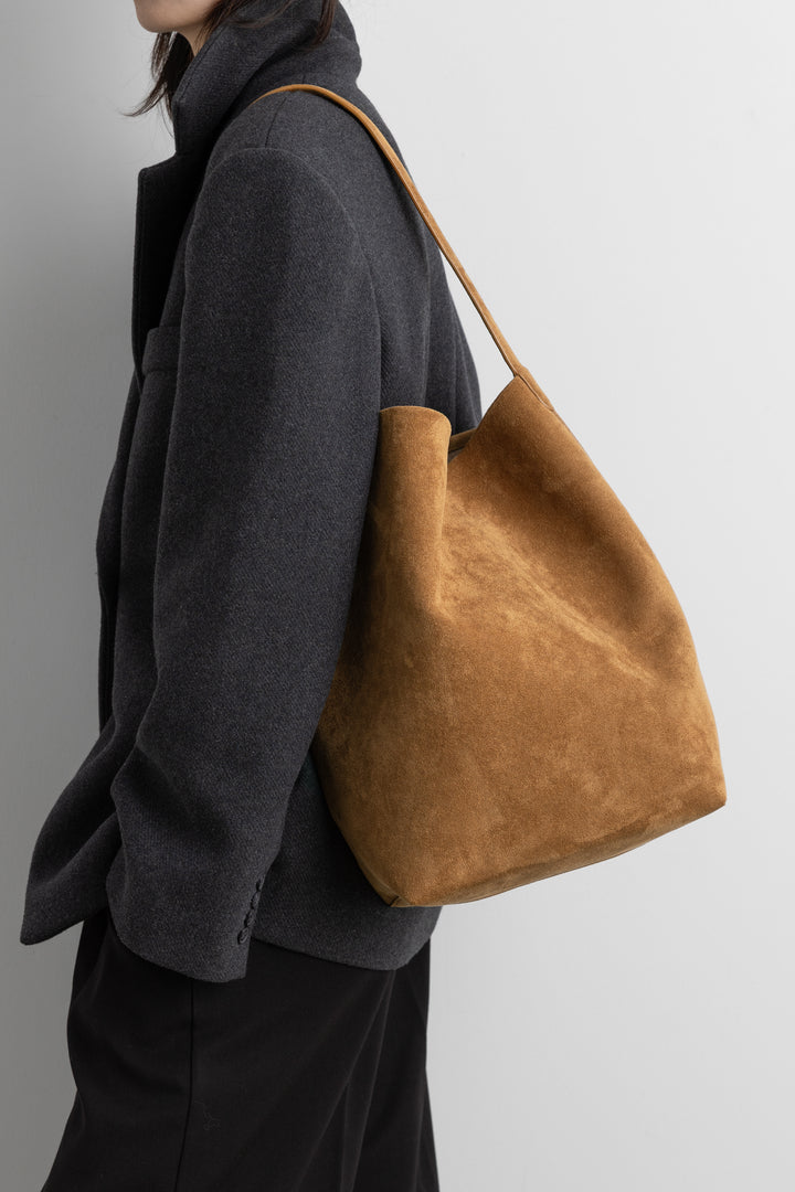 SLOANE TOTE IN VEGAN SUEDE in Coffee Bean — alternate angle