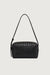 Woven shoulder bag in black — main image