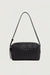 Woven shoulder bag in black — main image