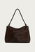 Woven shoulder bag in dark chocolate — main image