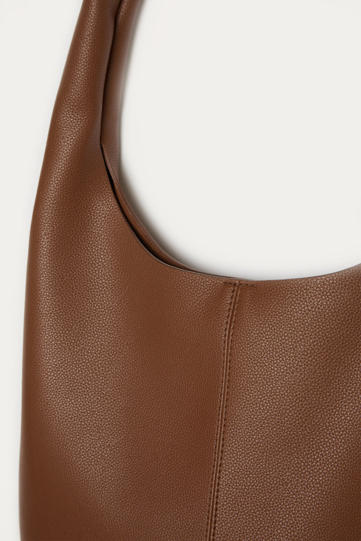 ROUND SHOULDER BAG in Dark Brown — alternate angle
