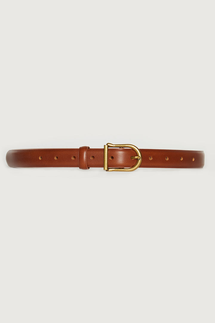 GENUINE LEATHER BELT in Brown — alternate angle