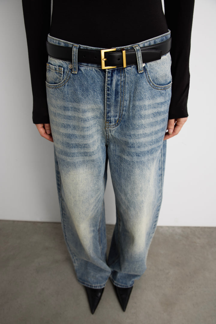 TAILORED BELT in Black Antique Gold — alternate angle