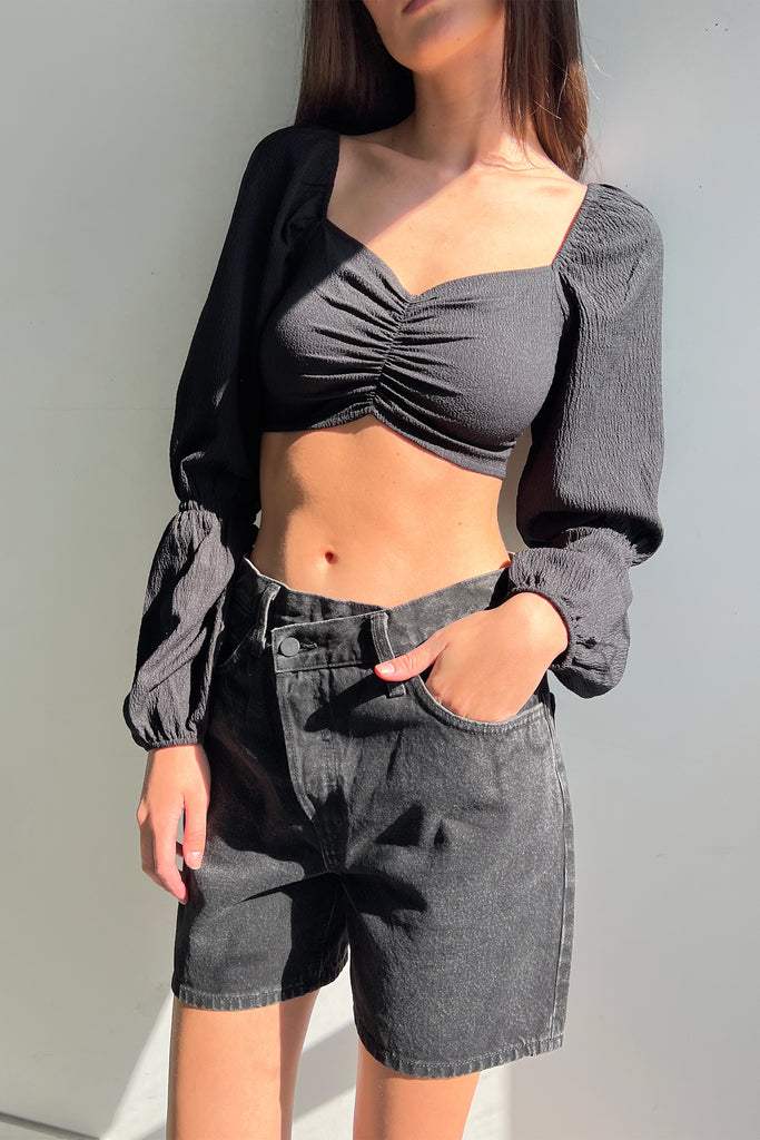 Cropped Puff Sleeve Top | OAK + FORT – OAK + FORT USA