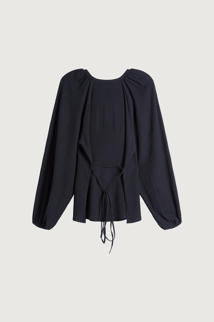 BALLOON SLEEVE TOP in Black — alternate angle