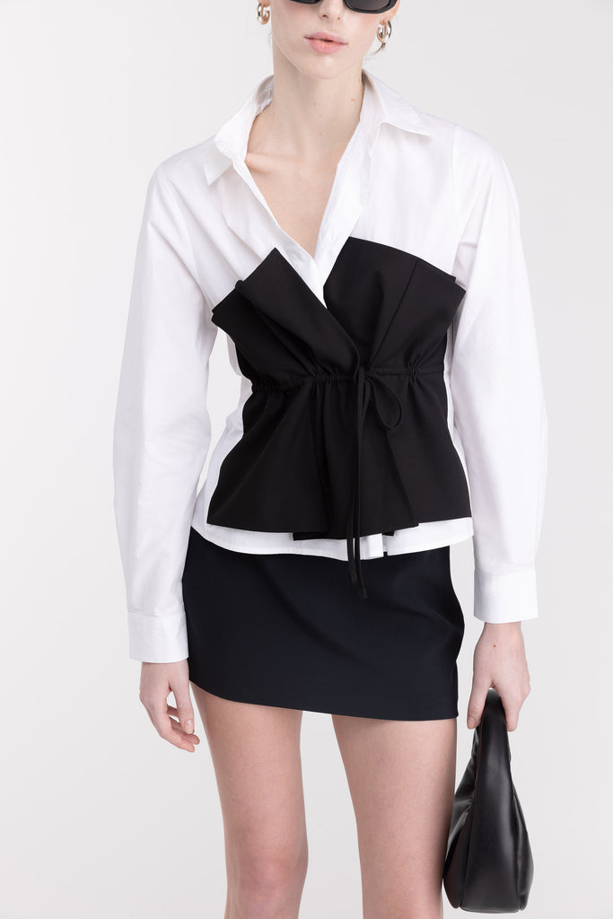 Bustier Layered Poplin Shirt | OAK + FORT – OAK + FORT USA
