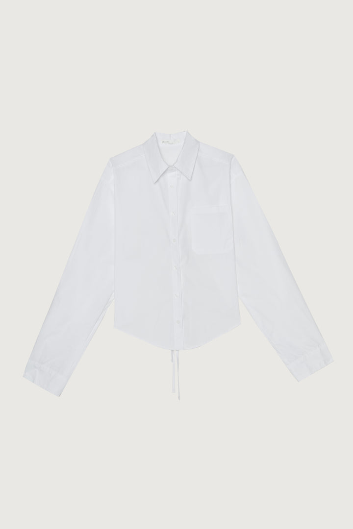 OVERSIZED SHIRT WITH OPEN BACK in White — alternate angle