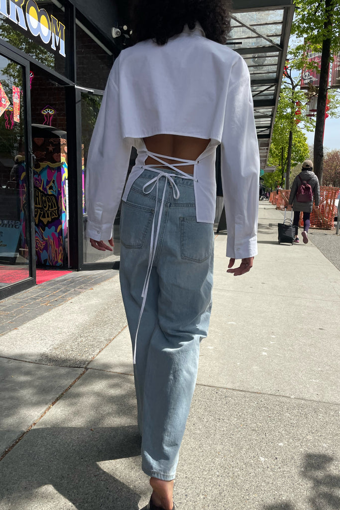 open back dress shirts DARE OPEN BACK LS SHIRT WHITE