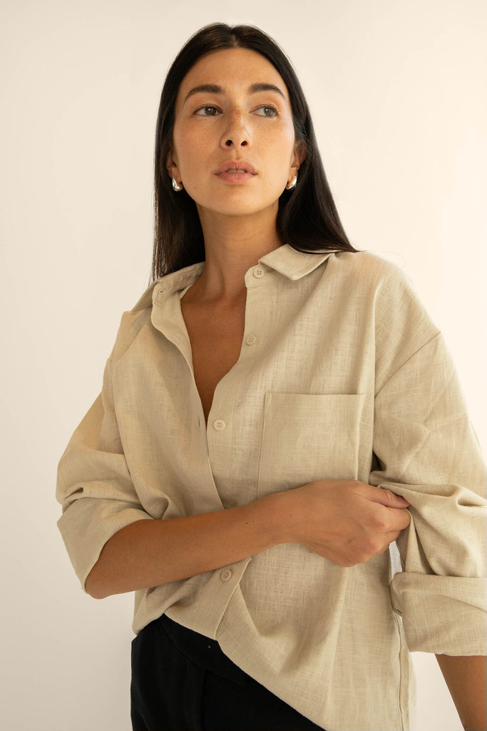 Linen Blend Shirt | OAK + FORT – OAK + FORT USA