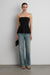 Peplum tube top in black — main image
