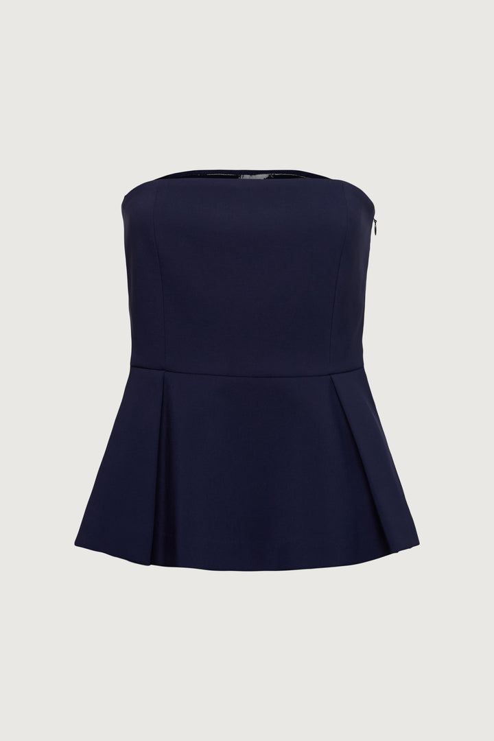 PEPLUM TUBE TOP in Evening Blue — alternate angle