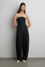 Woven twill tube top in black — main image