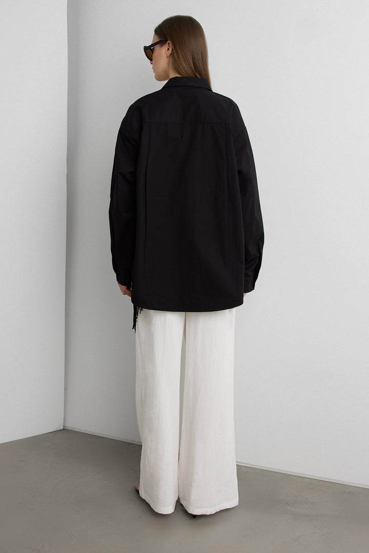 COTTON SHIRT in Black — alternate angle