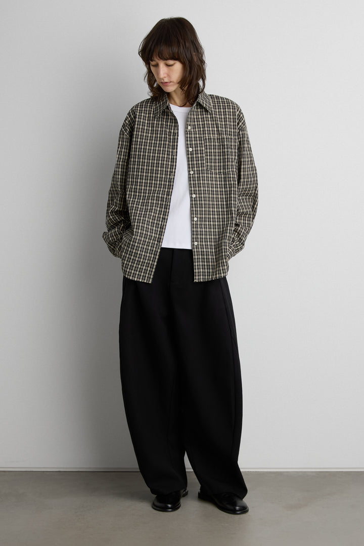 PLAID BUTTON UP SHIRT in Black Plaid — alternate angle