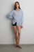 Oversized pinstripe shirt in blue — main image