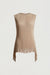 Hem fringe top in dark beige — main image