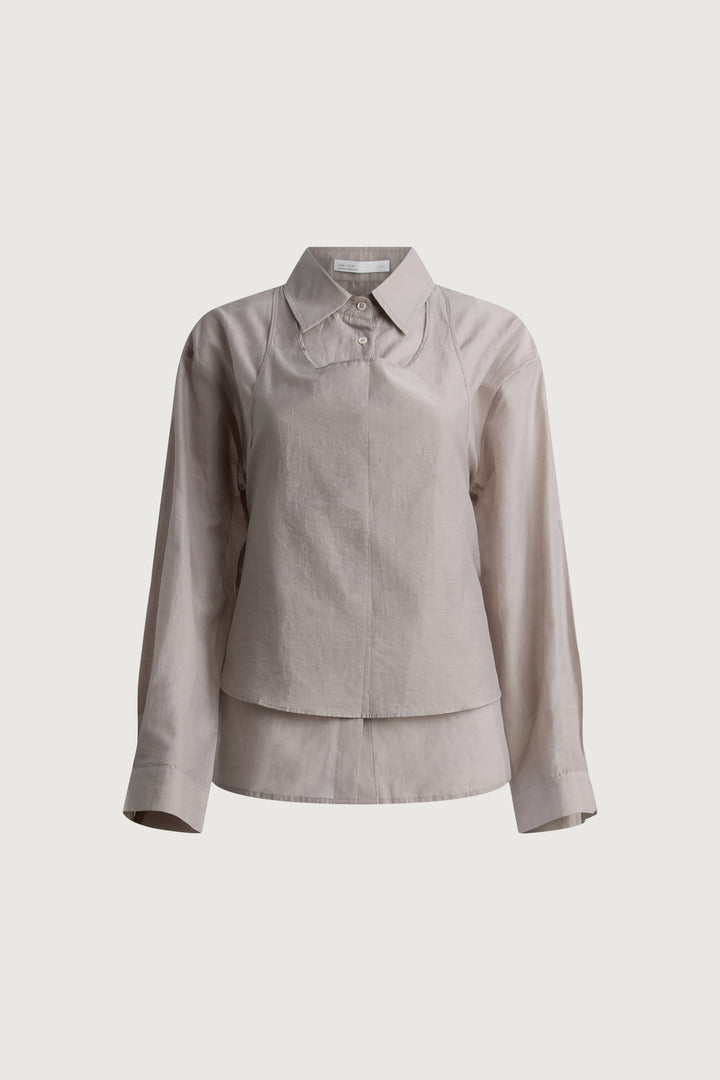 DOUBLE LAYERED BLOUSE in Gray — alternate angle