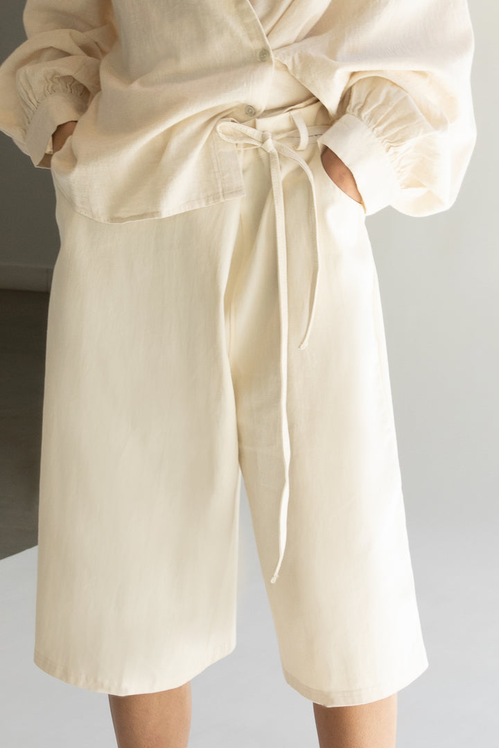 LOOSE BUTTON UP SHIRT in Beige Tofu — alternate angle