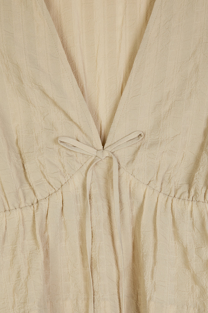 TIE FRONT BLOUSE in Beige — alternate angle