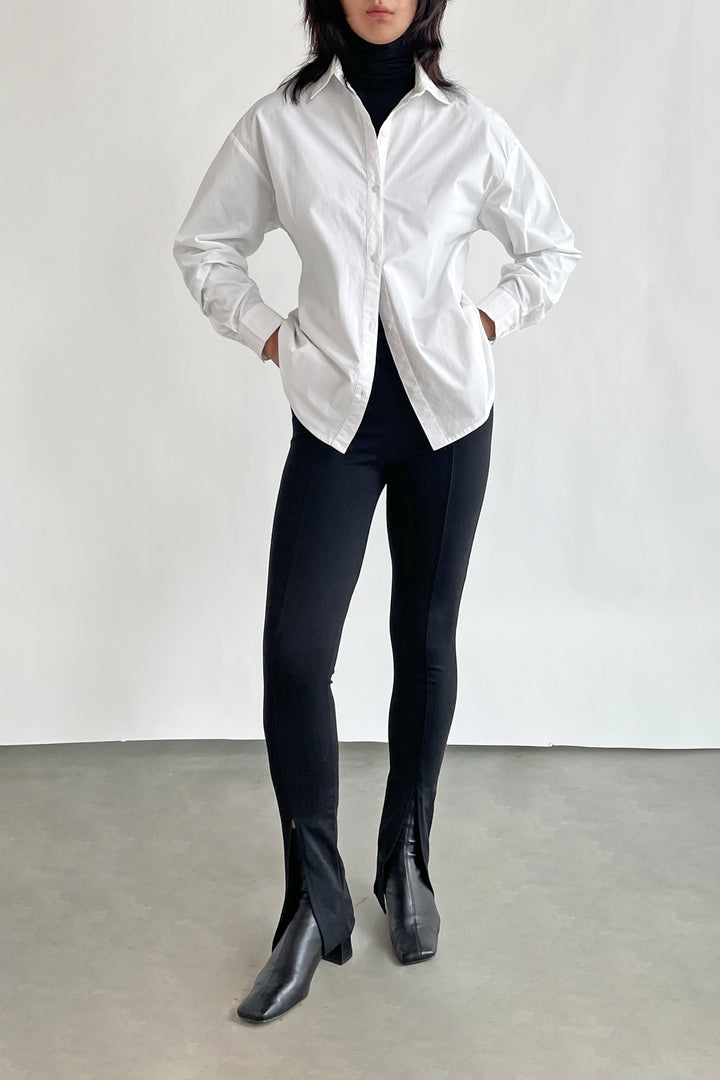 POPLIN BLOUSE in White — alternate angle